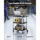 Uimoso 3-shelf Utility Cart 300 Lbs 27 6 X 18 1-inch Service Cart With Wheels