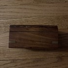 Finished Walnut Memento Box With Brass Inlaid Anchor nautical Symbol