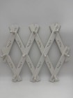 Vtg Wood Expandable Accordion Rack 10 Peg Wall Hanger White Cottagecore Floral