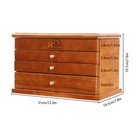Vintage 4 Layers Jewelry Box Wooden Pack Storage Organizer Case Whith 4 Drawers
