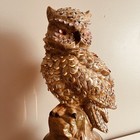 Vintage Realistic Owl Luminary Table Lamp 14  70s Cottage Cabin Farmhouse Study