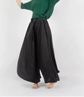 Issey Miyake Pleats Please Wide Leg Cropped Pants   Black
