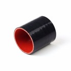 Black Red 2 5  Inch 63 Mm Id Straight Silicone Coupler Hose   2pcs T-clamp