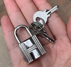 Hermes Cadena Set Of Padlock Key Silver Charm Lock Decoration Keys France Locks