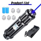 10w Blue Burning Laser Pointer High Power Visible Light Beam  5 Head Caps Us