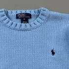 Vintage Polo Ralph Lauren Sweater Girls Medium Blue Knit Crewneck Pullover