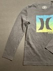 Hurley Boys Youth Surf Skate Gray Long Sleeve Waffle Knit Henley Pullover 10 12