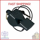 Fox 40 Classic Official Whistle With Break Away Lanyard  black 