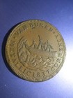 1841  Webster Credit Currency Van Buren Ship  Hard Times Token Currency Coin