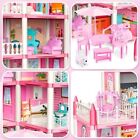  new  Barbie Dreamhouse  4-story 11 Rooms Doll House With 4 Dolls Toy Figures