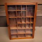 Vintage Wood Wall Display Case Trinket Shelf Glass Collector Cabinet 16 X 12   