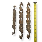 3pc Matching Set Antique 1890s 11  Cast Bronze Bird Escutcheon Keyhole Hardware