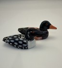 Vintage Miniature Wooden Duck Decoys Pair - Hand Carving Painted