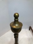 Vintage Brass And Cast Iron Andirons 16  High Fireplace