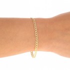 10k Yellow Gold Solid 3mm Curb Cuban Link Chain Bracelet Or Anklet 7  8  9 
