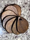 Mcm Vintage Sere Wood Teardrop Coaster Set     Hand-carved Japan     8 Piece Barware