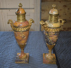 Pair Antique French Marble   Bronze Cassolettes Empire Neoclassical 17 