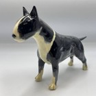Vintage Figure Old Dog Small Bull Terrier Porcelain Black And White Statue Italy