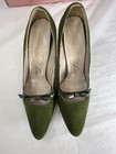 Vtg 50 s 60 s Green Suede Stiletto Heels Pin Up Retro Sz 8 5 8 Miles Fifth Ave