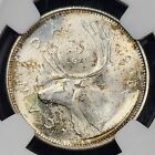 Toned Silver 1968 Canada 25 Cents Quarter   Ngc Ms65  Gem Bu