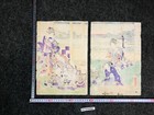 Y6175 Woodblock Print Kuniteru 2 Sheets Japan Ukiyoe Antique Art Interior
