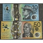 Australian  10  50 Dollar Circulated P63 P65 Latest Banknote Australia Polymer