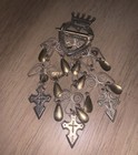 Antique 830s Silver Filigree Solje Wedding Pin Brooch Julius Frisenberg Jewelry