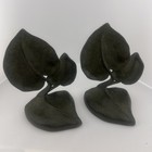 Vintage Emilio Maraffi Cast Bronze Leaf Bookends Signed Verdigris Mcm Pair