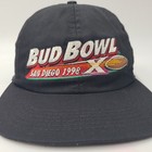 Vintage Bud Bowl Hat Snapback Anheuser-busch Black Nfl X 1998 Super Bowl Xxxii