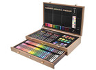 145 Piece Deluxe Art Set Wooden Art Box   Drawing Kit With Crayons Oil Pastels  