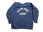 Gnaw  Bone Vintage 60s 70s Crewneck Sweatshirt Gusset Flock Camp Art Small Blue