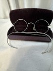 Round Wire Rim Eyeglasses W Case Antique Vintage Frames W  Case decor 