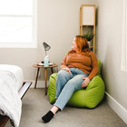 Dorm Bean Bag Chair With Drink Holder And Pocket  Spicy Lime Smartmax  Durable P