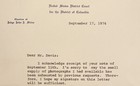 Watergate Judge John J  Sirica Signed Letter 1974 Court Letterhead