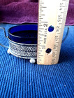 Antique German 800 Silver Salt Cellar Cobalt Blue Glass Liner   Epns Spoon 3pc