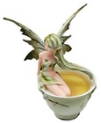 Ebros Amy Brown Matcha Green Tea Fairy In Teacup Figurine Fairy Garden 6 h