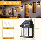 2x Led Solar Wall Light Motion Sensor Outdoor Lantern Garden Yard Security Lamp