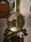 Big Antique Crystal Clear Ball And Brass Stand