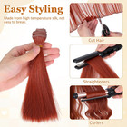 Doll Hair Wefts 6pcs Doll Wig Heat Resistant Straight Hair Extensions Making Art