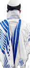 Kosher Tallit Talis Prayer Shawl Acrylic 47 x66  Made In Israel Blue And Silver 