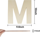 Unfinished Wooden Letters 12 Inch  Large Wood Letters M For Wall Decor