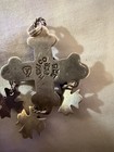 Vintage Mexican Sterling Silver Yalalag Cross W Turquoise Pendant