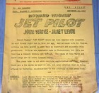 1957 John Wayne Janet Leigh Jet Pilot Howard Hughes Film Press Release Letter
