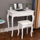 Vanity Dressing Table Jewelry W stool Makeup Set Dreser Desk W mirror   4 Drawer