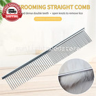 Metal Dog Combs 2 Pack For Grooming pet Comb With Rounded Ends Stainless Steel T