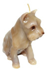 Vintage Candle Dog Terrier  Schauzer Brown