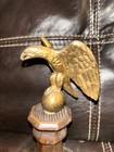 Antique Eagle Figural Finial Topper Brass Gilt Ornate Detailing Decorative Art