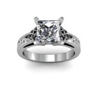 14k White Gold 2 ct Vvs1 Princesss Cut Simulated Diamond Engagement Ring Size 5