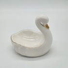 Vintage Small White Swan Trinket Bowl