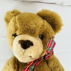 Eden Jointed Bear Plush Brown Teddy Vintage Brown Tan Made In Korea Red Bow 12   